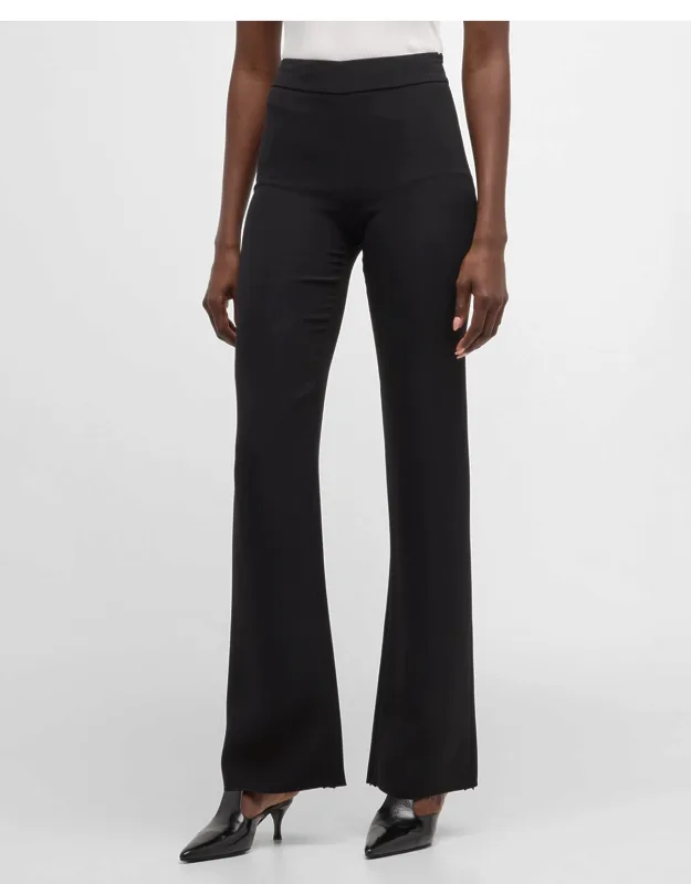 Black Cady Straight-leg Pants Mid-rise; Sits High On Hip, Full Length