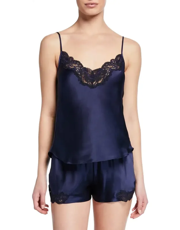 Bijoux Short Lace-trim Silk Pajama Set