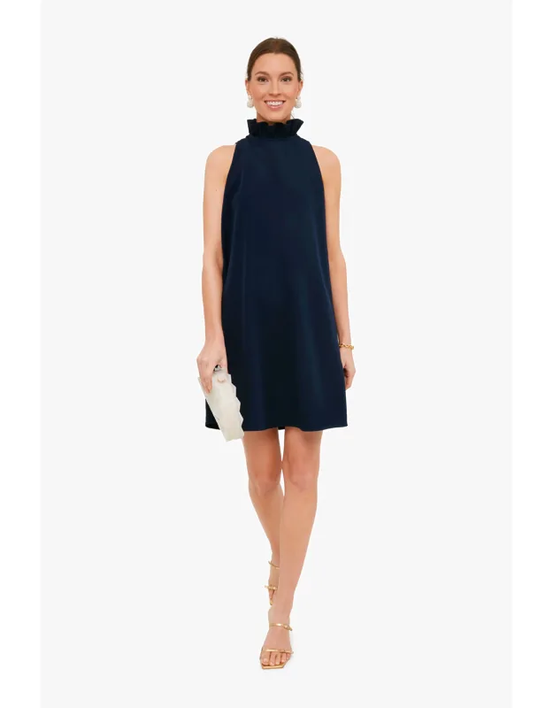Blythe Dres With Ruffle Stand Collar