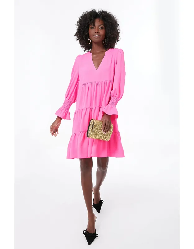Electric Pink Crepe Dress