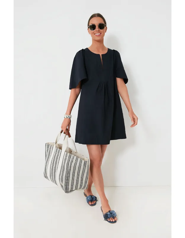 Finley Flutter Sleeve Dress With Oversized Sleeves And V-neckline
