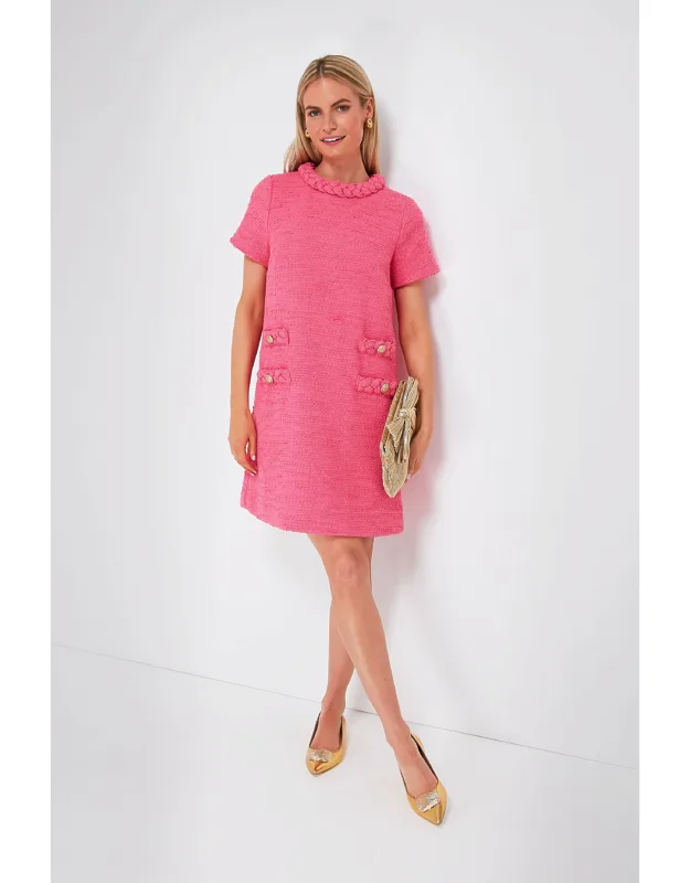Hot Pink Tweed Jacket Dress