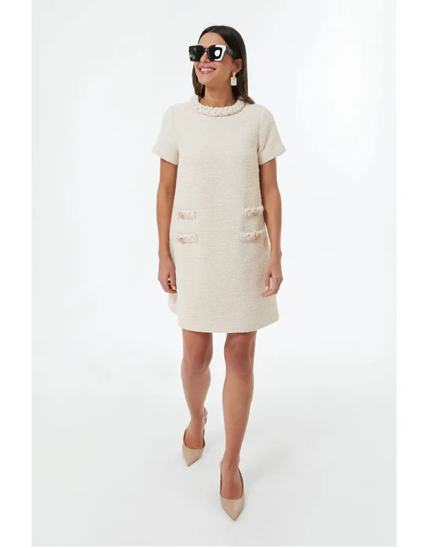 Pearl White Tweed Jacket Dress