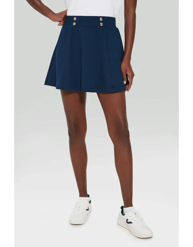 Navy 15 Inch Renee Golf Skirt With Quick Dry And Upf 30