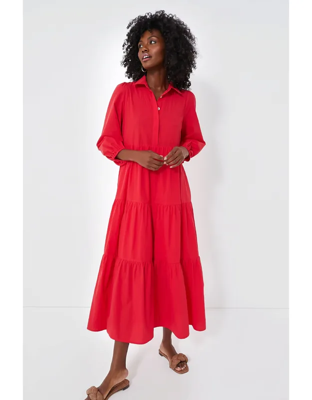 Hibiscus Red Mabel Maxi Dress