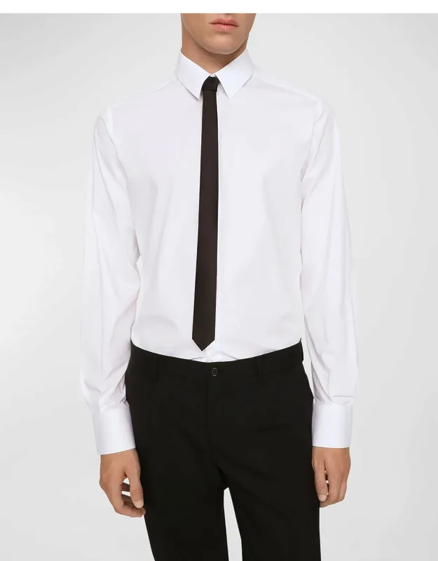 Solid Stretch Cotton Dress Shirt