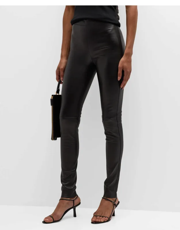 High-rise Stretch Leather Leggings