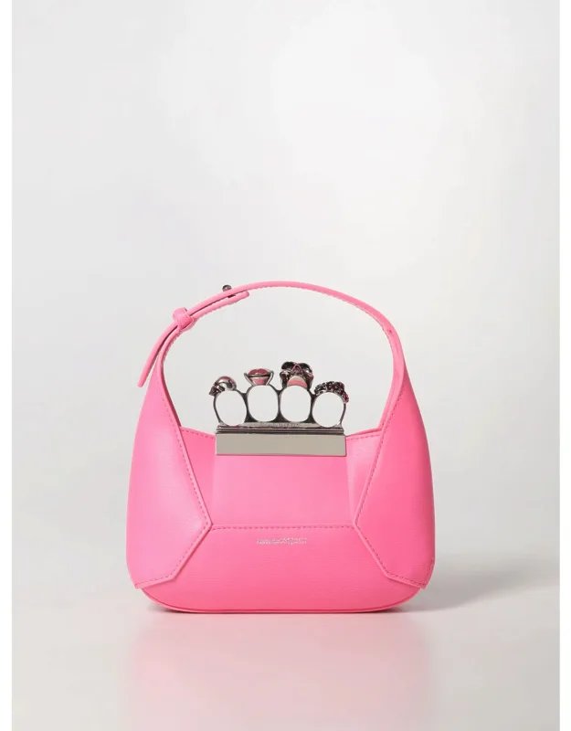 Jeweled Leather Bag With Skull Detail