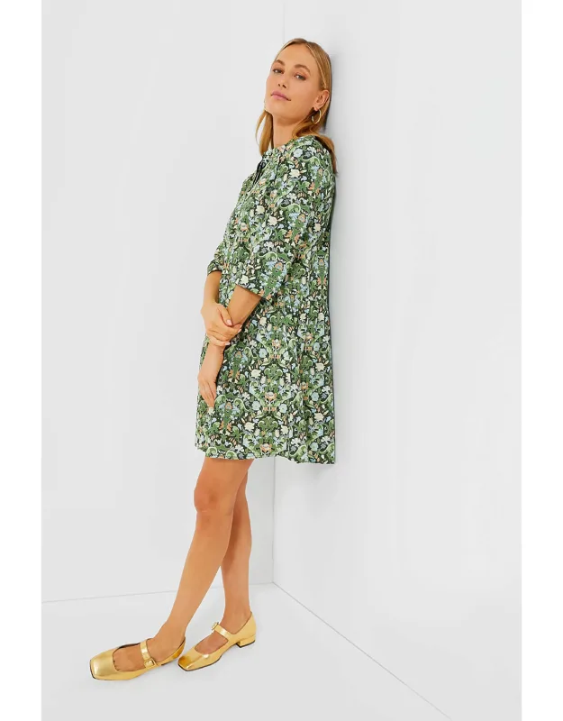 Sage Deco Damask Royal Dress
