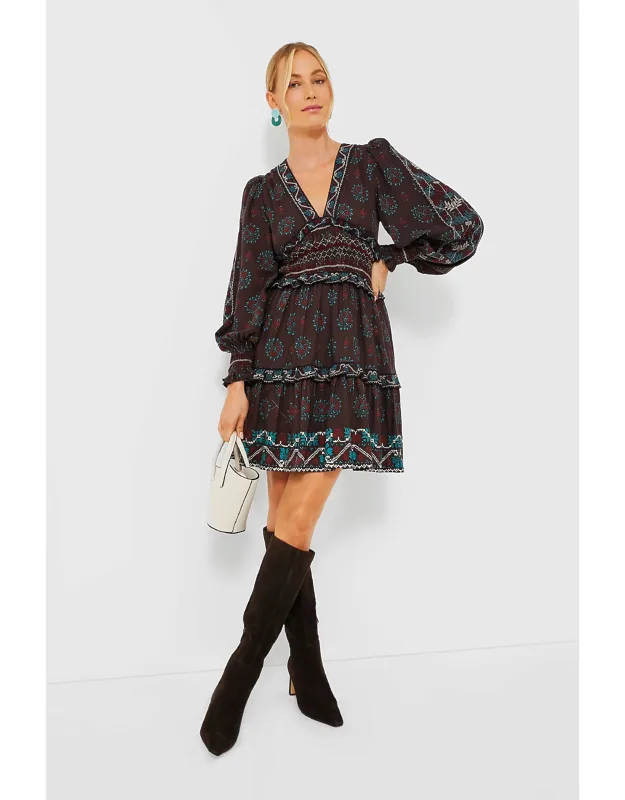 Embroidered Long Sleeve Dress