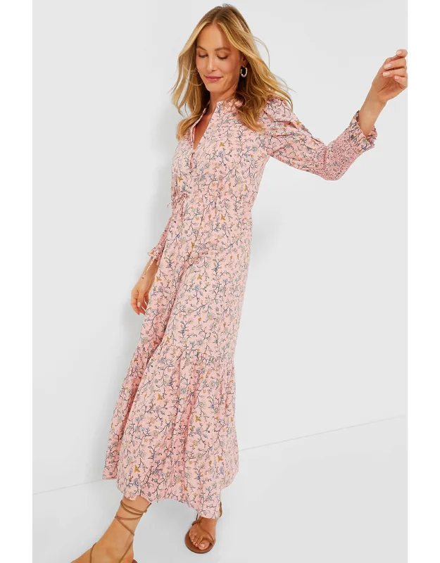 Light Pink Floral Maxi Dress