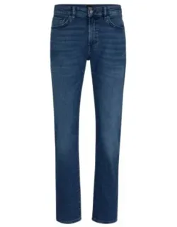 Regular-fit Jeans In Mid-blue Comfort-stretch Denim