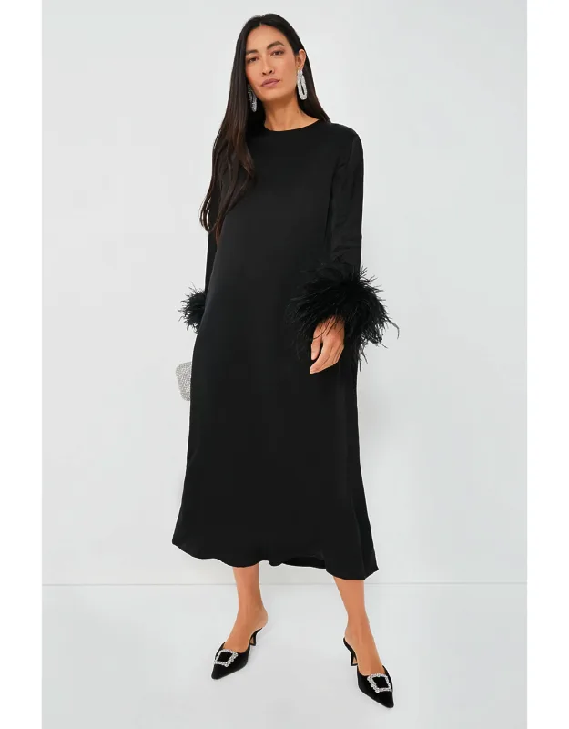 Suzi Maxi Dress With Detachable Feather