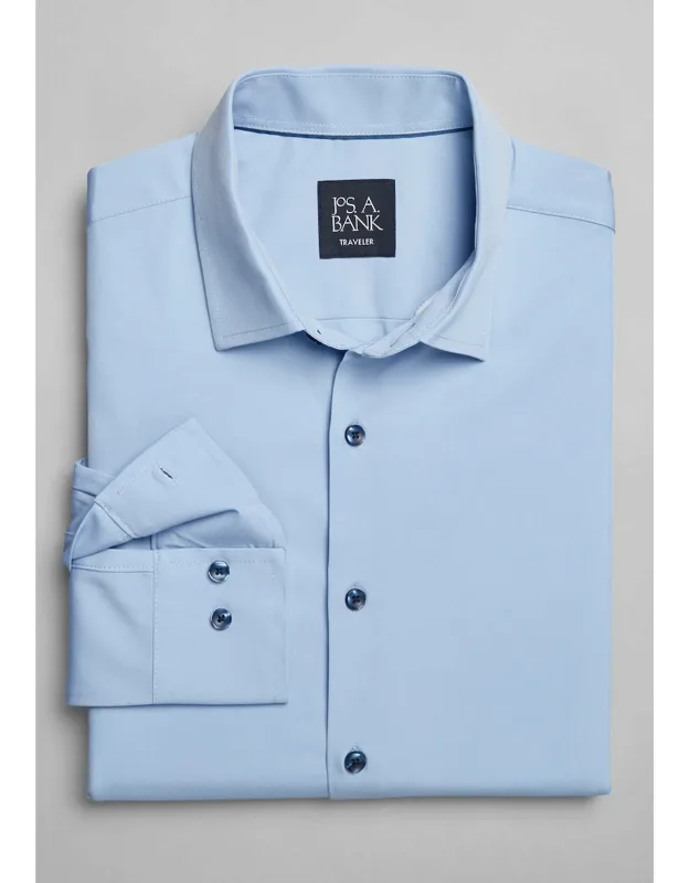 Traveler Performance Tailored Fit 4 Way Stretch Long Sleeve Casual Shirt