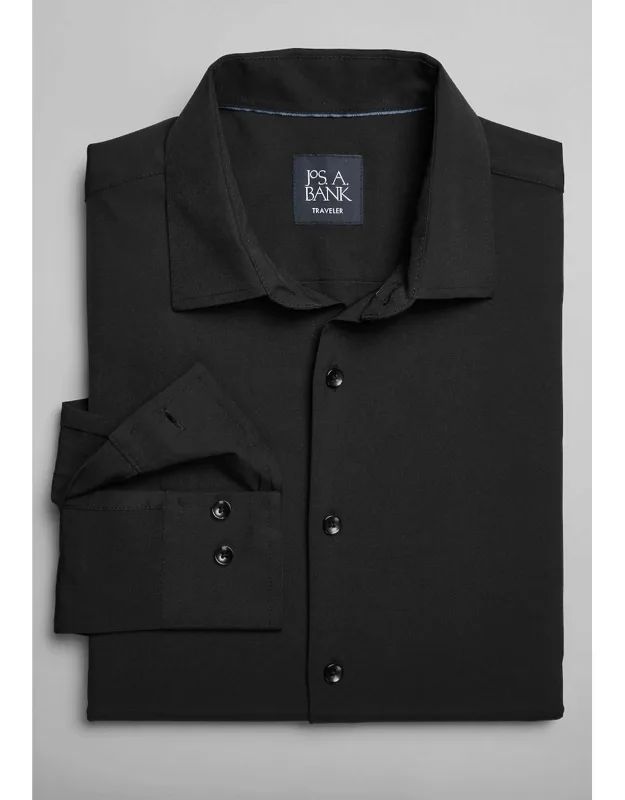 Traveler Performance Tailored Fit 4 Way Stretch Long Sleeve Casual Shirt