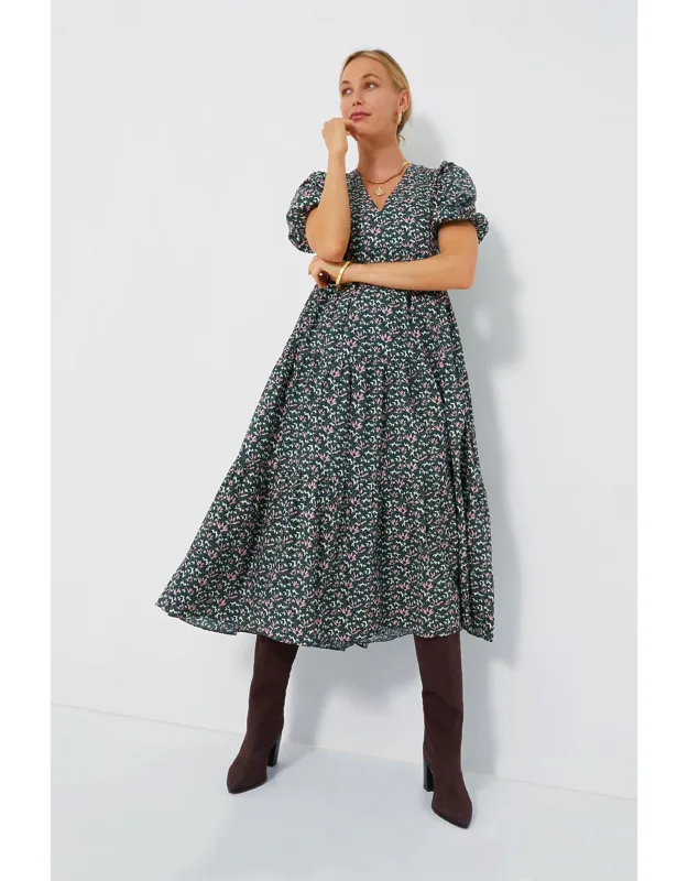 Floral Tiered Midi Dress