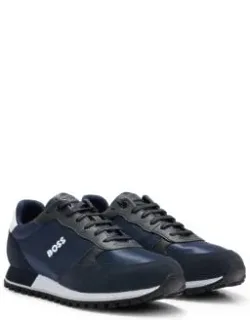 Mixed-material Trainers With Faux-leather Trims