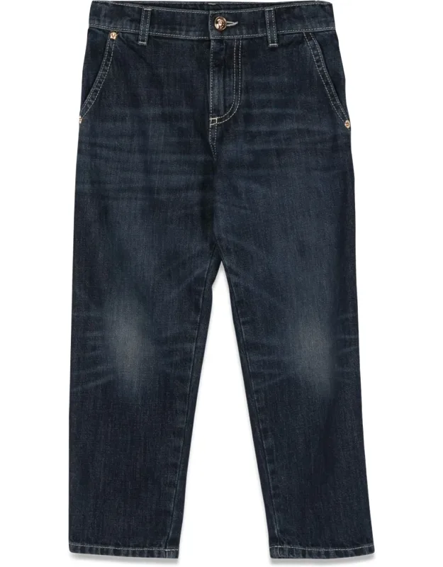 Jeans With Embroidered Logo