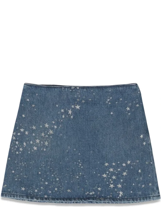 Glitter Denim Skirt