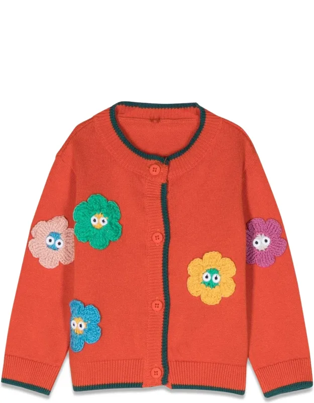 Cardigan With Flower Design