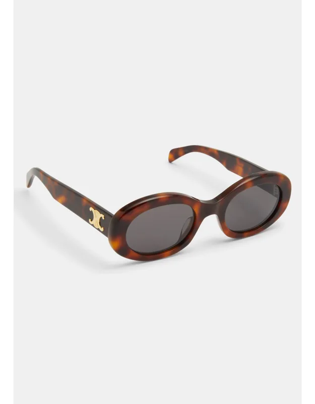 Triomphe Logo Oval Acetate Sunglasses