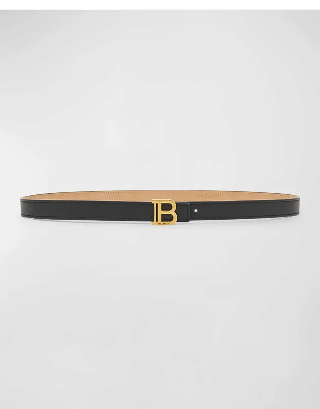 Monogram Leather Skinny Belt