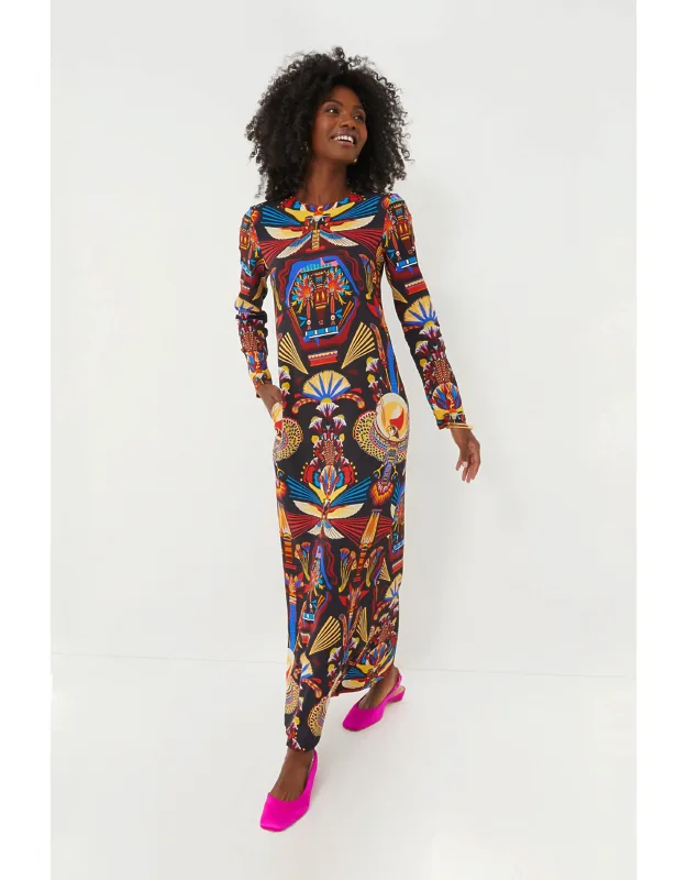 Nephthys Long Sleeve Swing Dress