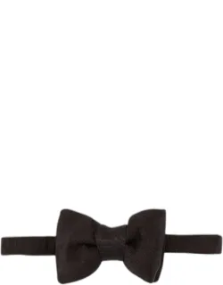_grosgrain Bow Tie; Adjustable Clip, Mulberry Silk, Made In Italy_