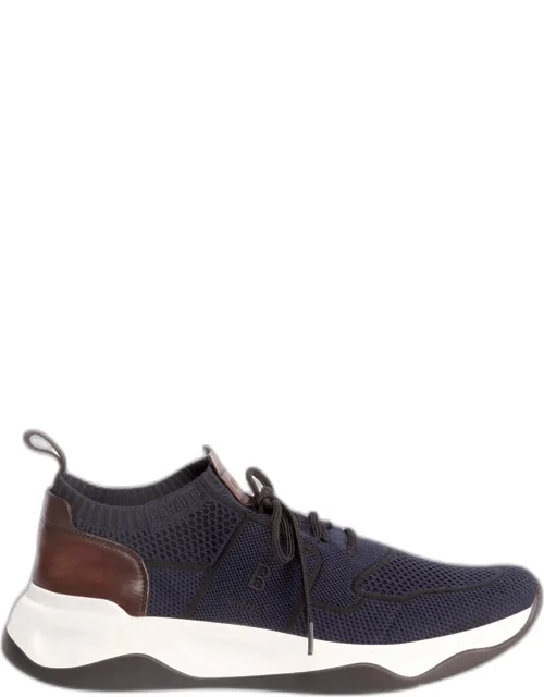 Shadow Knit Sneakers With Leather Details