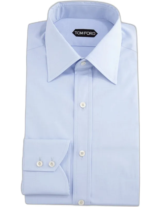 Slim-fit Solid Poplin Dress Shirt