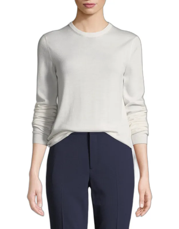 Crewneck Long-sleeve Cashmere Sweater