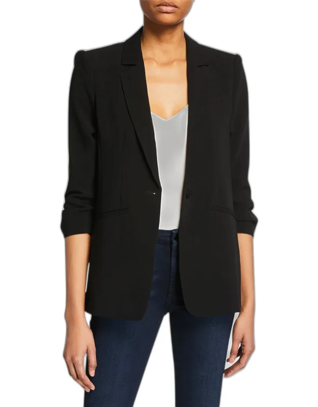 Crepe 3/4-sleeve Blazer