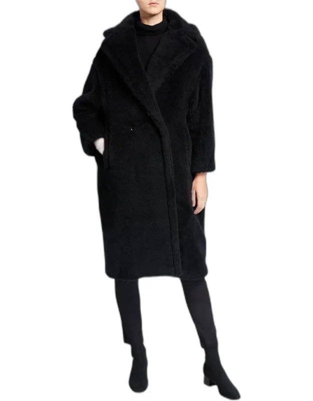 Alpaca-silk Teddy Knit Coat