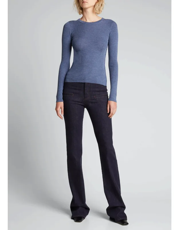 Flared Denim Pants