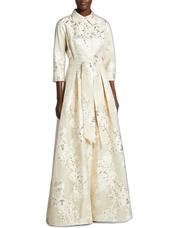 Belted Jacquard Shirtdress