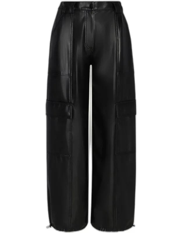 Luxe Vegan Leather Cargo Pants