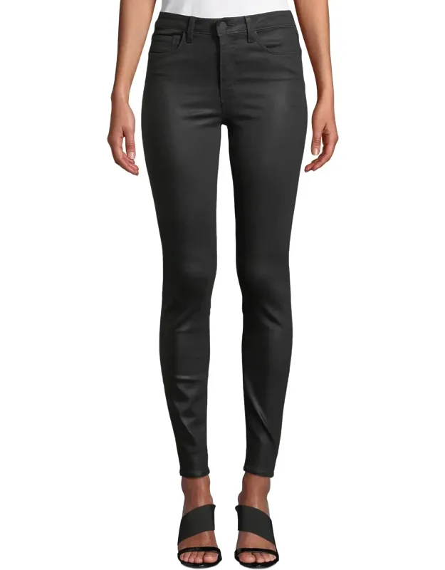 Coated Modal Denim High-rise Skinny Jeans