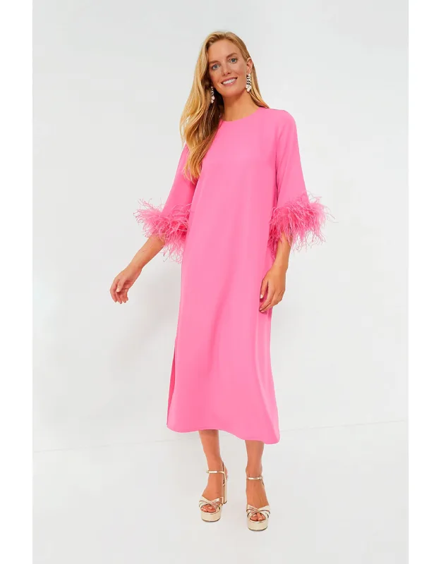 Hot Pink Feather Jamie Dress