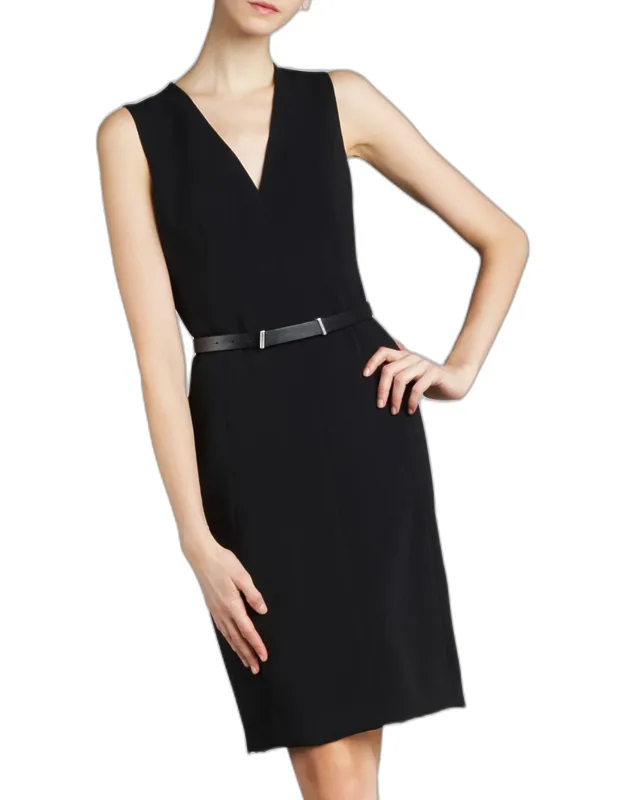 Sleeveless V-neck Dress With Princess Seams And Back Zip