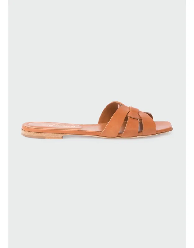Woven Leather Sandal Slides