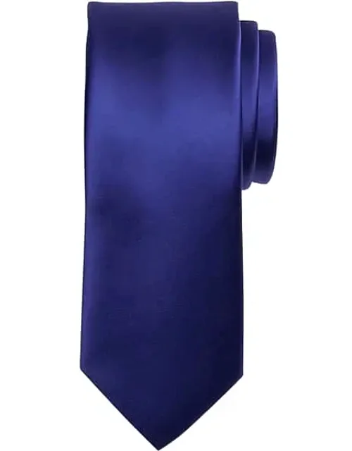 Big & Tall Skinny Solid Tie With Vibrant Hue And Smooth Satin Finish