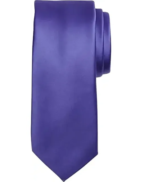 Big & Tall Skinny Solid Tie With Vibrant Hued And Smooth Satin Finish