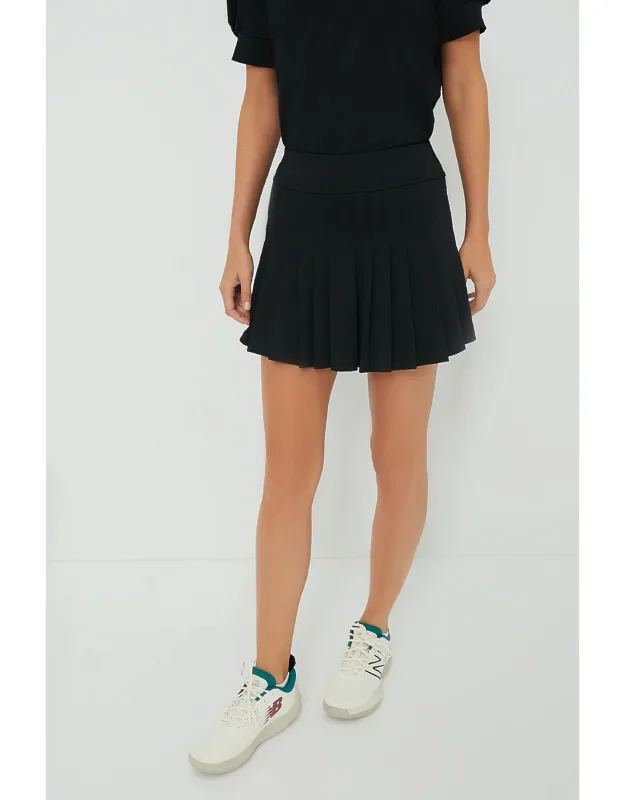 Black 15 Inch Tennis Skirt With High Rise And Dual Pockets