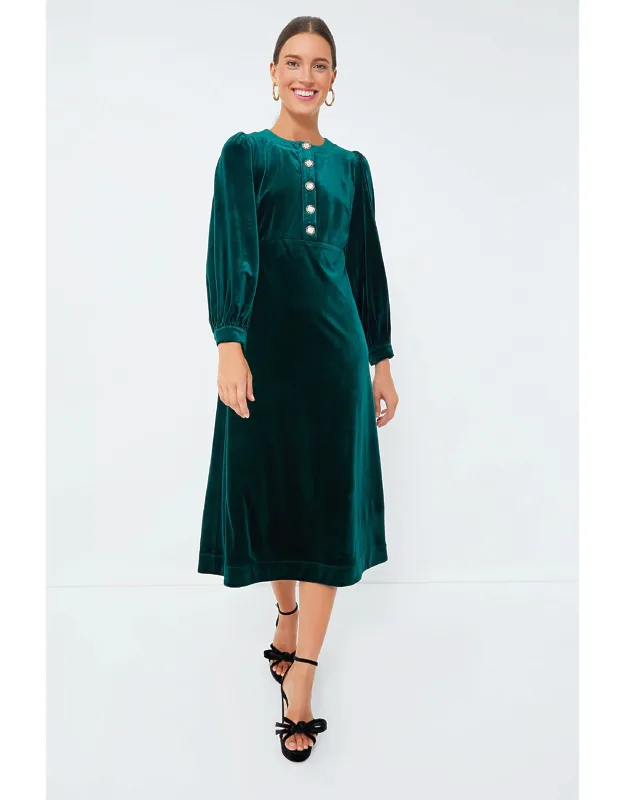Emerald Green Velvet Arabella Dress