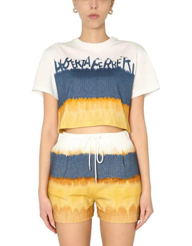 Cropped Printed T-shirt