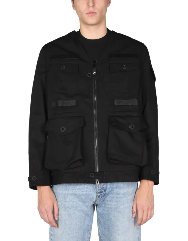 "the Patrol Jacket With V Neck And Zip Closure"