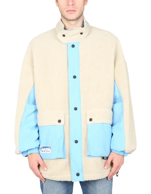 Reversible Sherpa Jacket With Contrasting Nylon Pockets