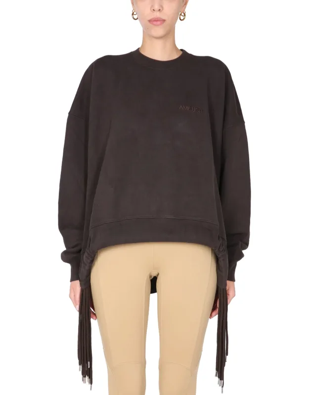 Ambush Crew Neck Sweatshirt With Ribbed Neck And Cuffs