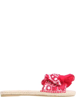 Low Sandals With Bandana Bow