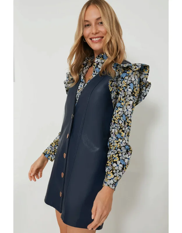 Faux Leather Pinafore Dress